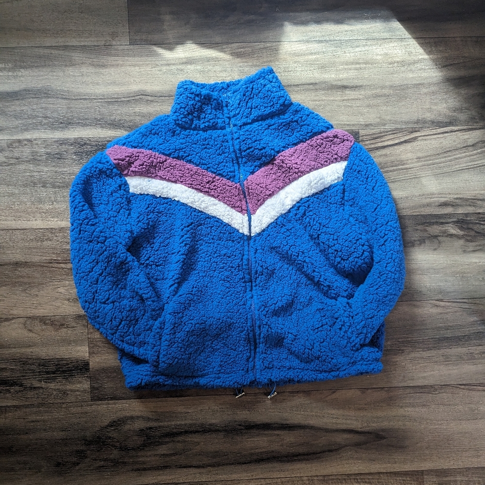 Sherpa Zip Up Jacket Kiss and Tell, with Mock neck